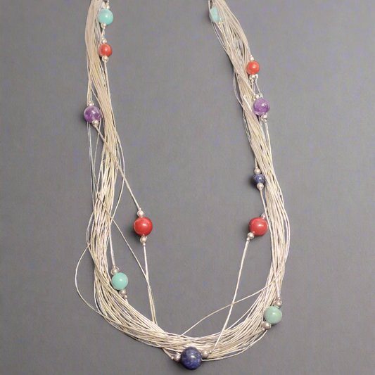 Liquid Sterling Silver Bead Necklace