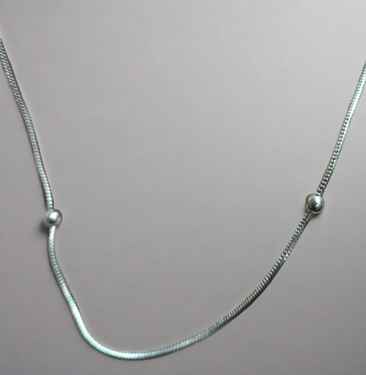 Sterling Silver Snake Chain with Beads