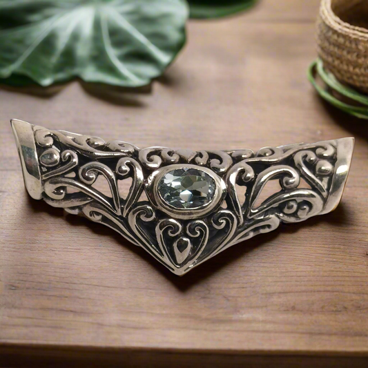 Sterling Silver Blue Topaz Pendant
