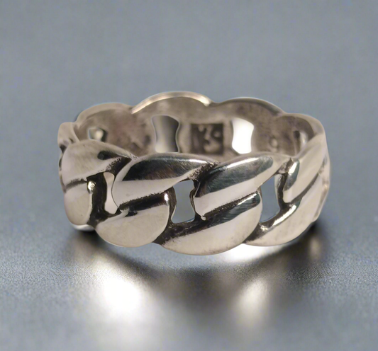 Sterling Silver Cuban Band