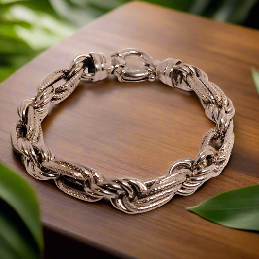 Sterling Silver Figarope Bracelet