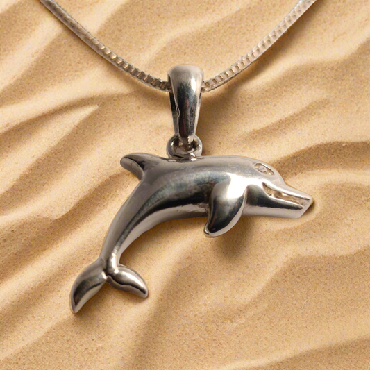 Sterling Silver Dolphin Pendant and Chain