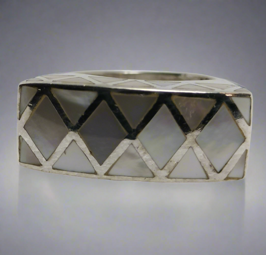 Sterling Silver Mother Of Pearl Ring