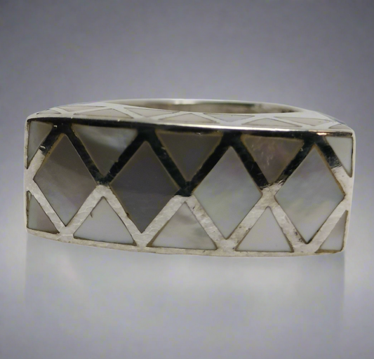 Sterling Silver Mother Of Pearl Ring