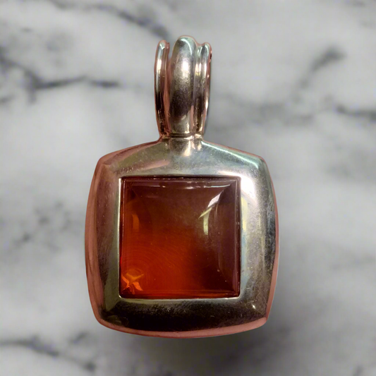 Sterling Silver Amber Pendant
