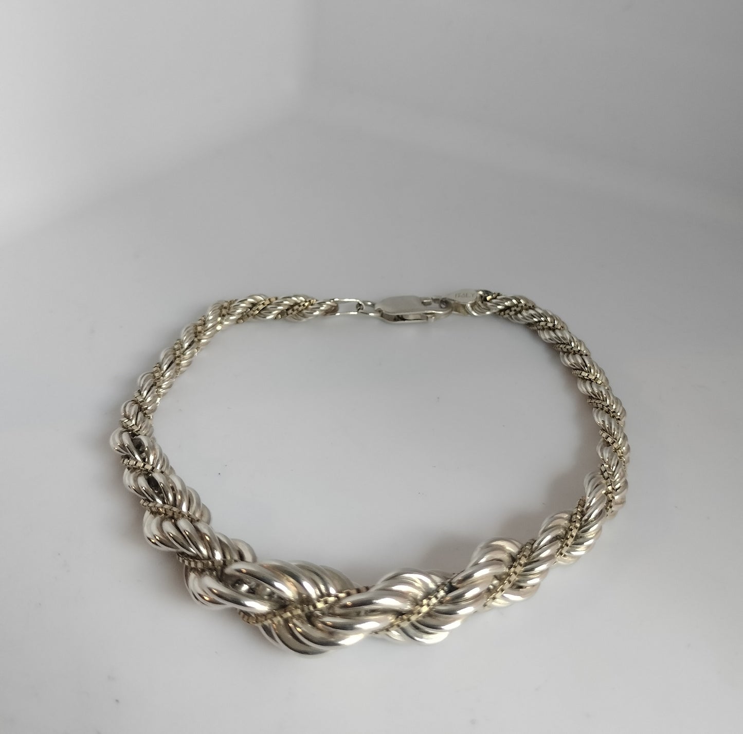 Sterling Silver Rope and Box Bracelet