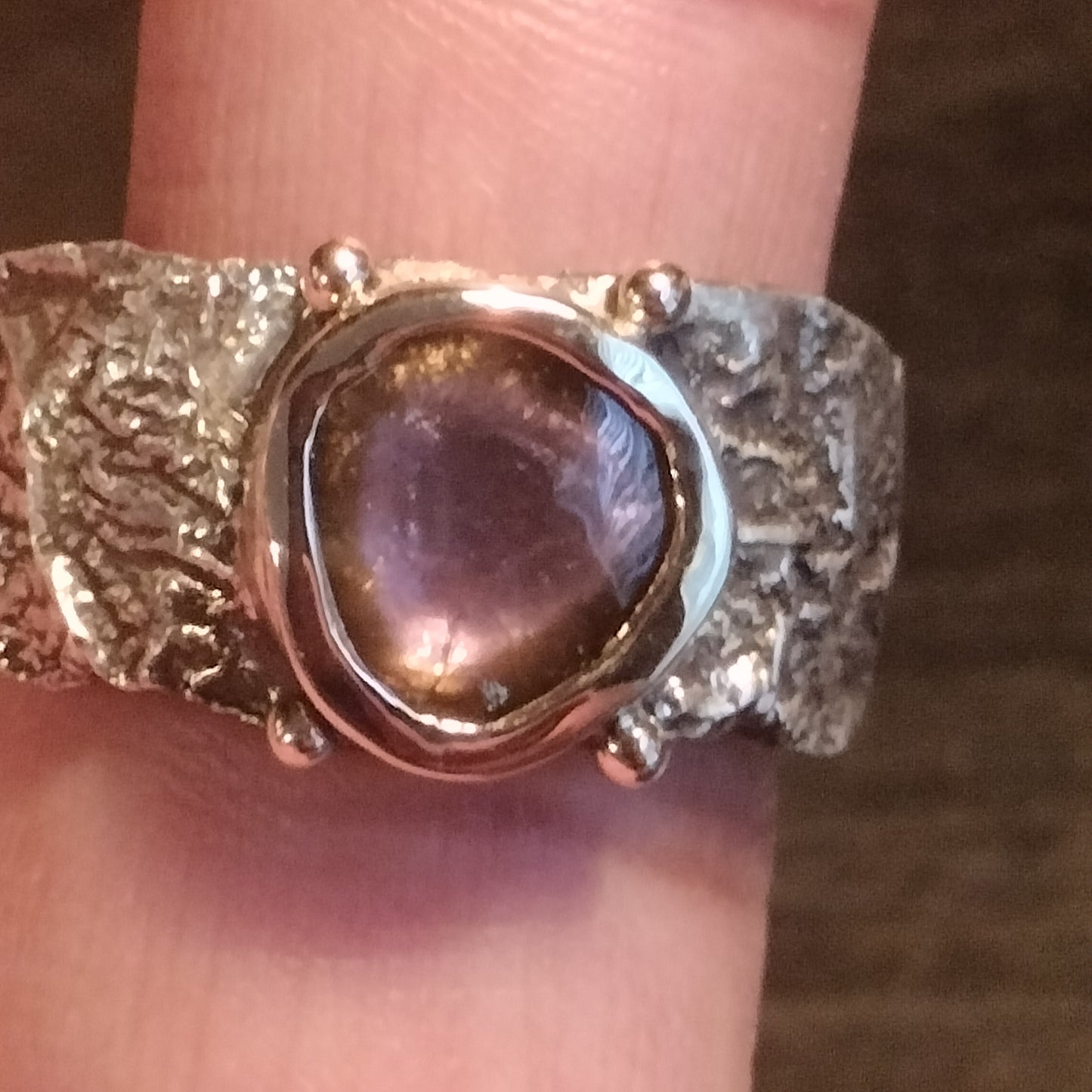 Sterling Silver and 18k Gold Watermelon Tourmaline Ring