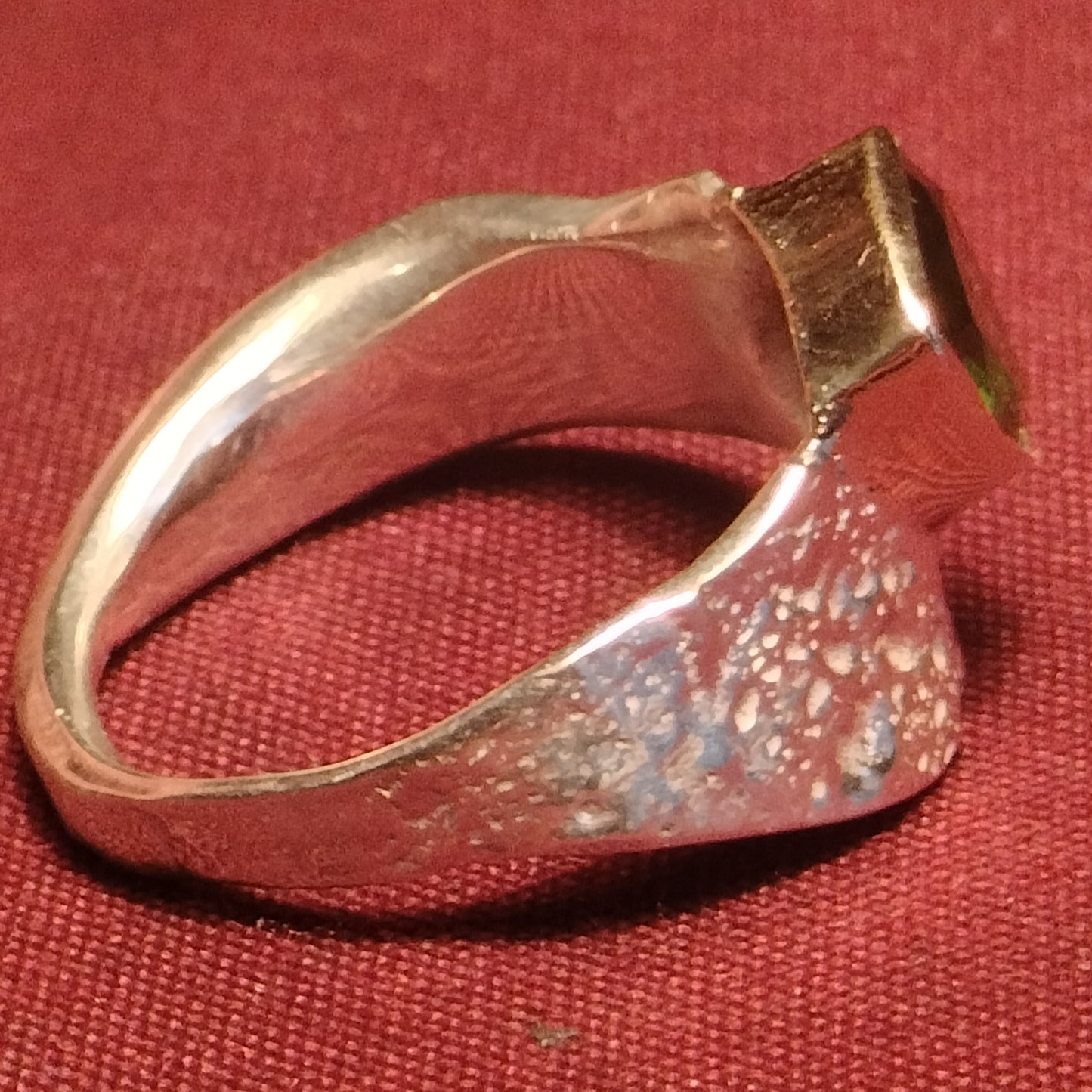 Sterling Silver and 14k Gold chrome Diopside Ring