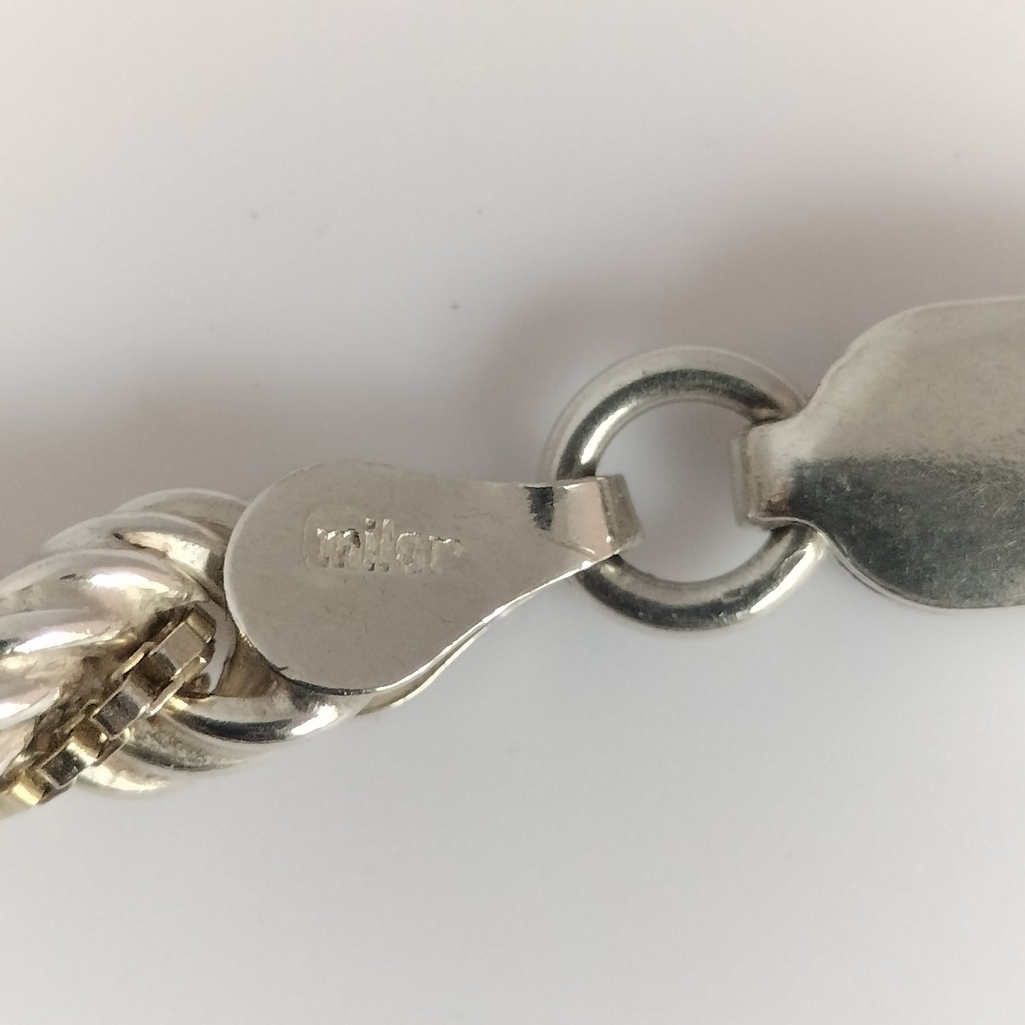 Sterling Silver Rope and Box Bracelet