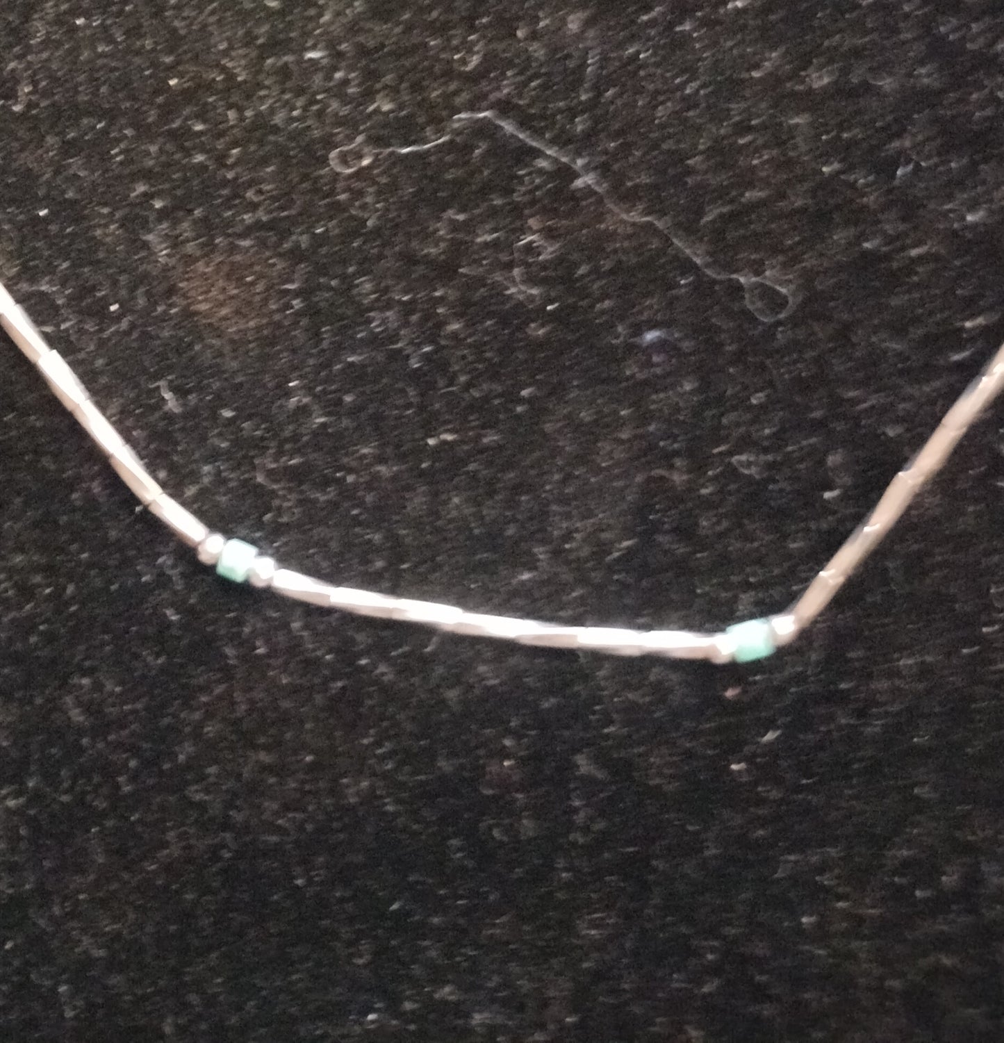 Sterling Silver liquid Turquoise Necklace