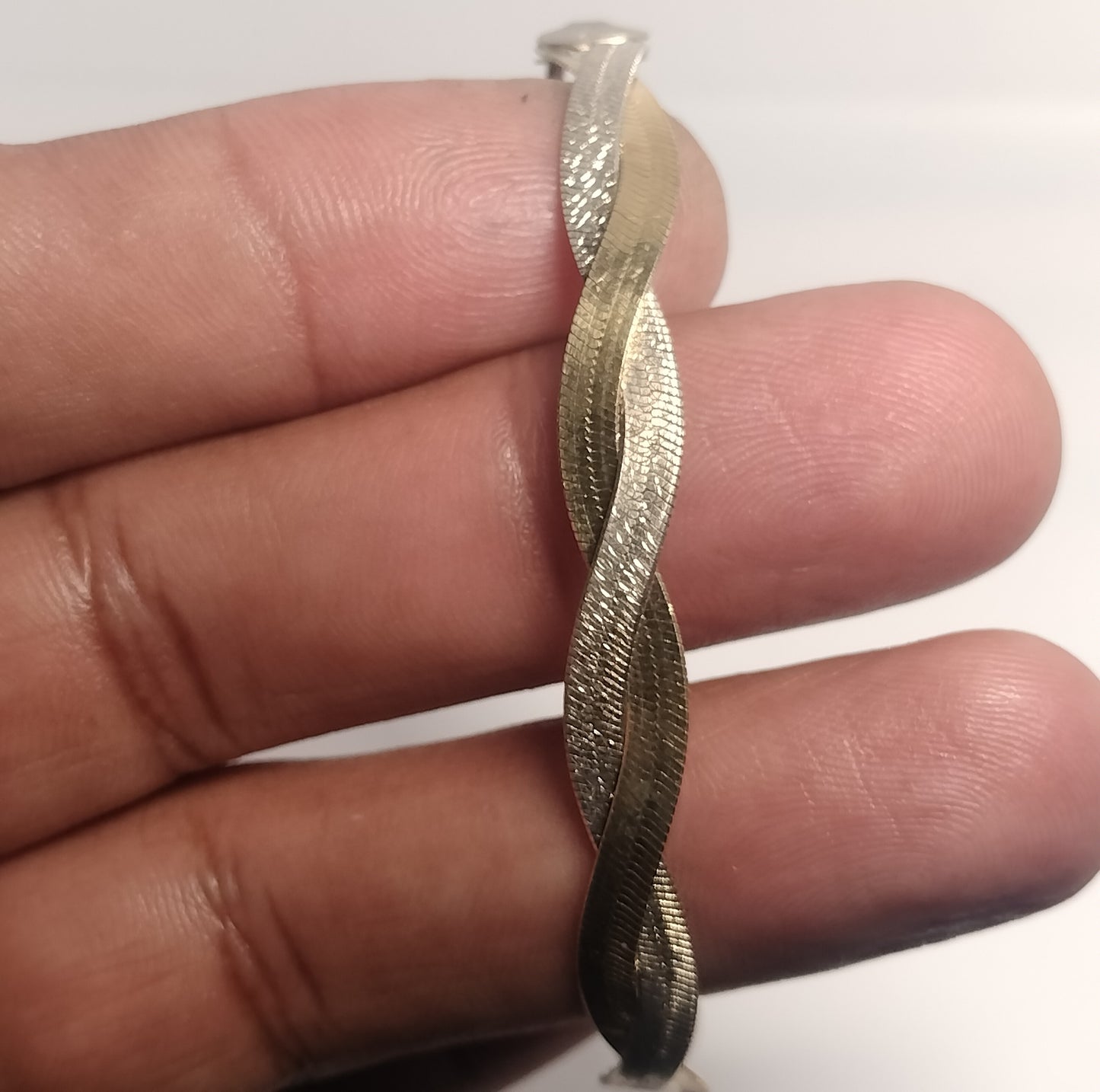 Sterling Silver Braided Herringbone Bracelet