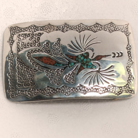 Sterling Silver Turquoise Belt Buckle