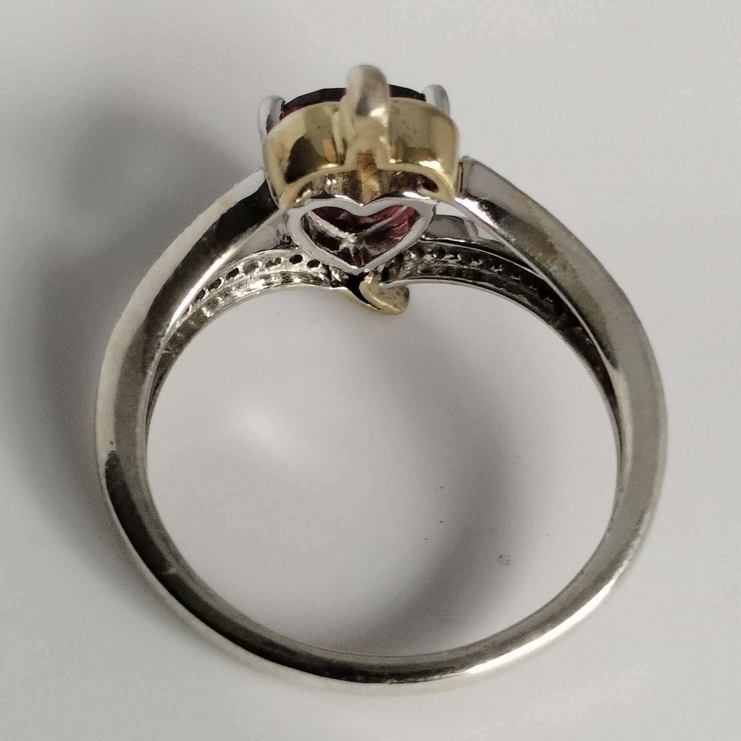 Disney Heart and Dagger Garnet and Diamond Ring