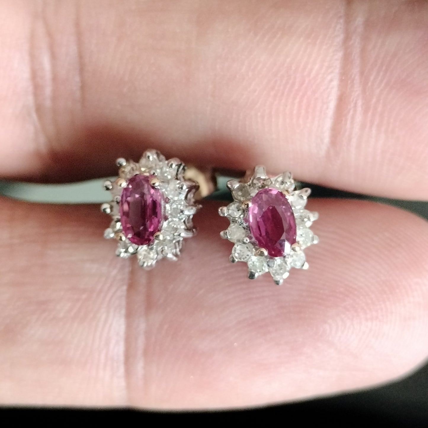 14k Gold Ruby and Diamond Earrings