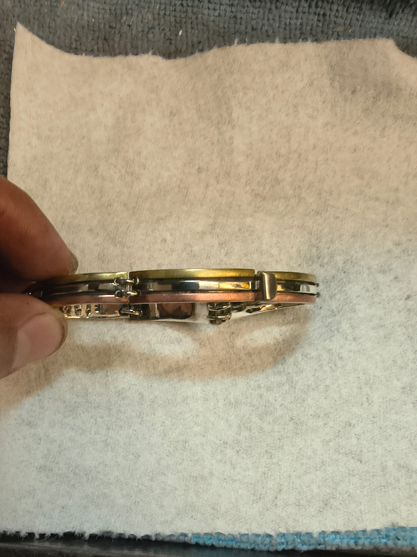 Tricolor Sterling Silver Bracelet