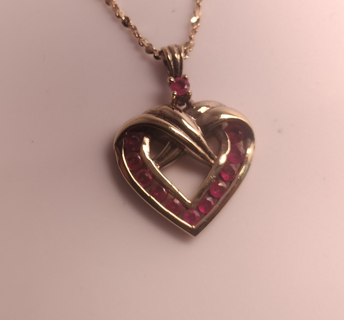 Sterling Silver Ruby Pendant and Chain