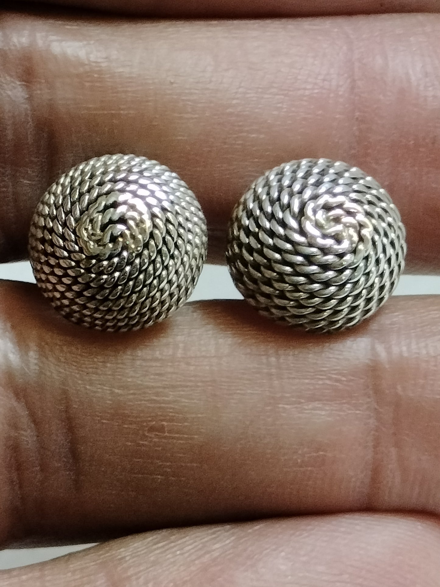 Sterling Silver Dome Earrings