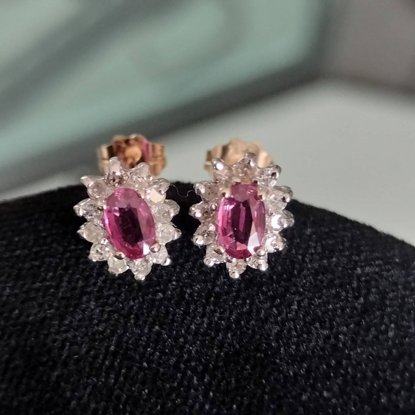 14k Gold Ruby and Diamond Earrings