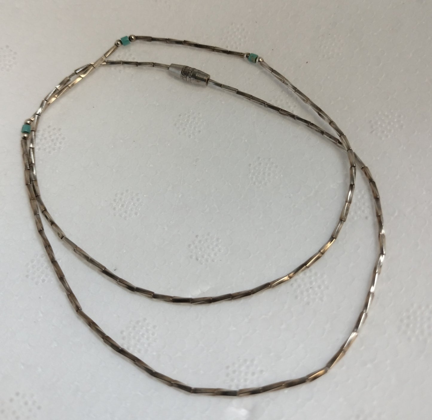 Sterling Silver liquid Turquoise Necklace