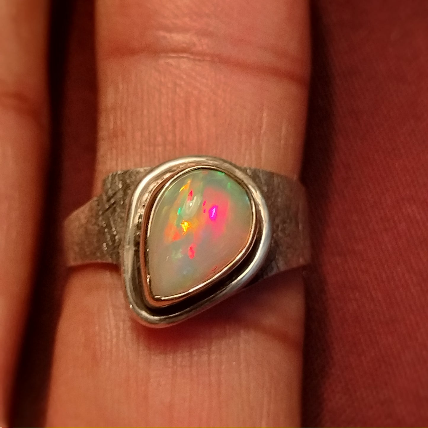 Sterling Silver and 14k Gold Opal ring
