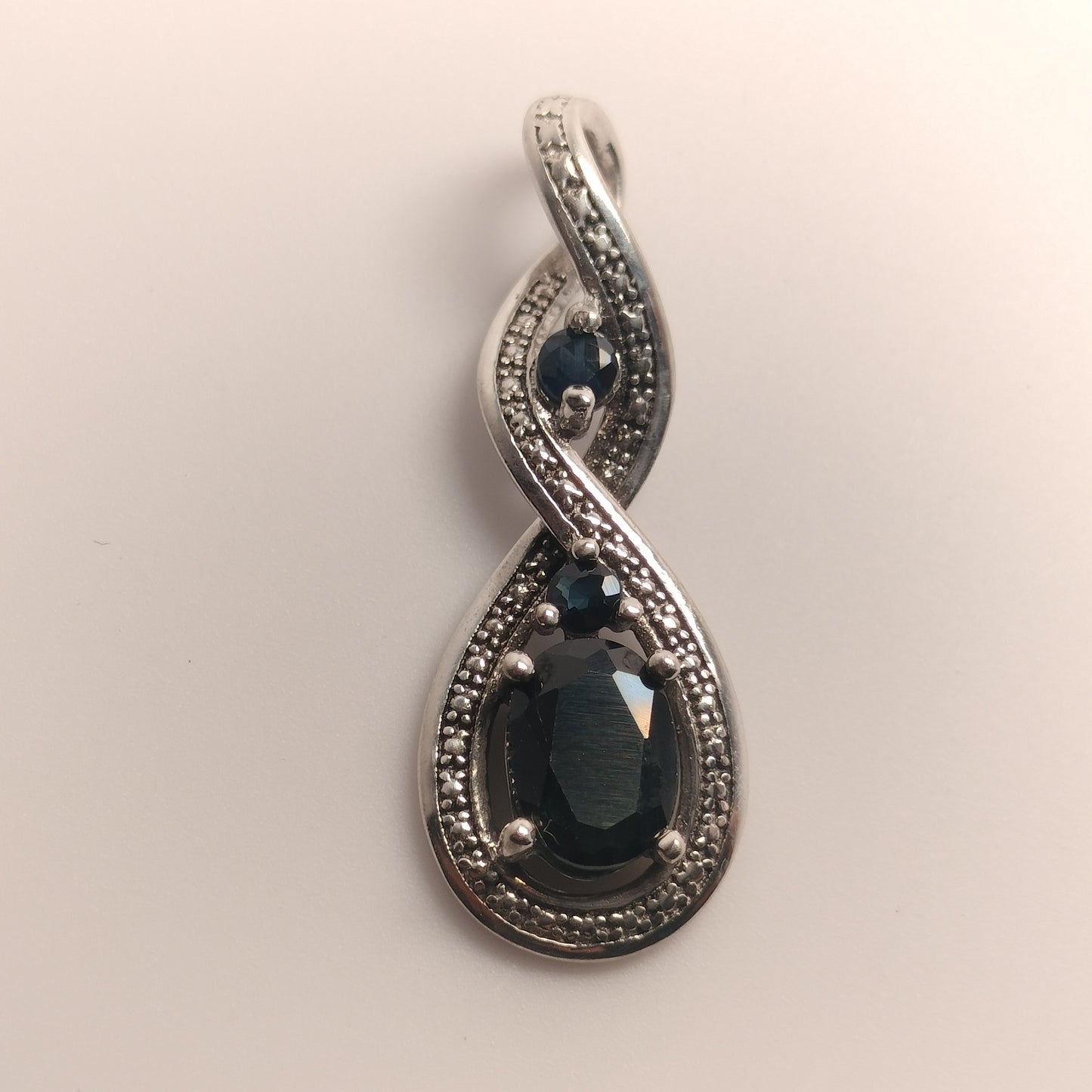 Sterling Silver Blue Sapphire Pendant