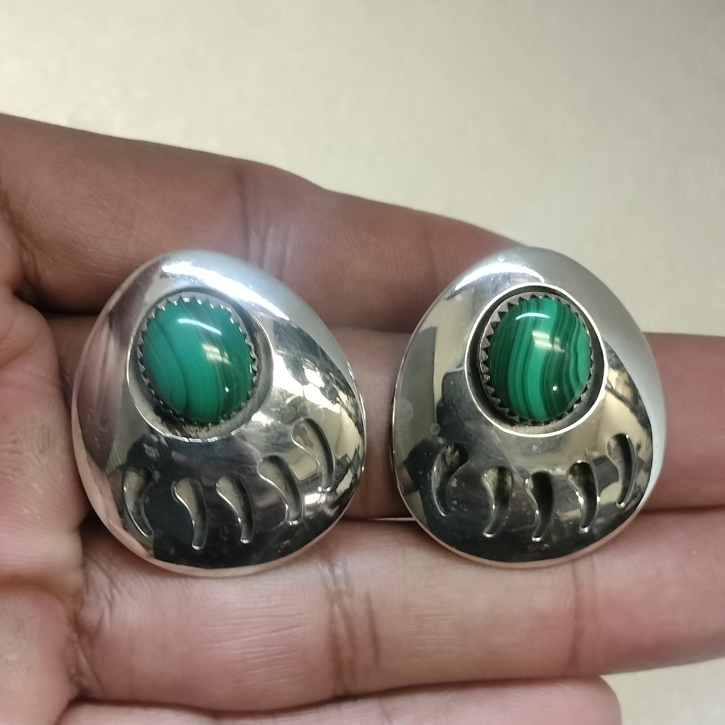 Sterling Silver Malachite Earrings