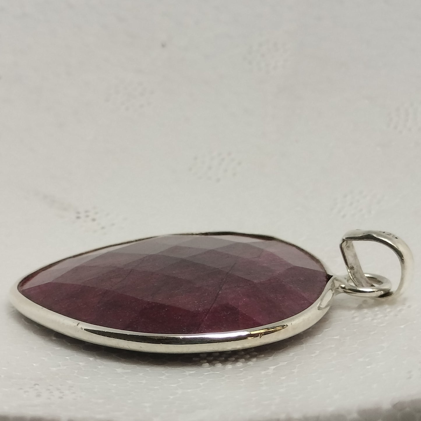 Huge Natural Ruby Sterling Silver Pendant
