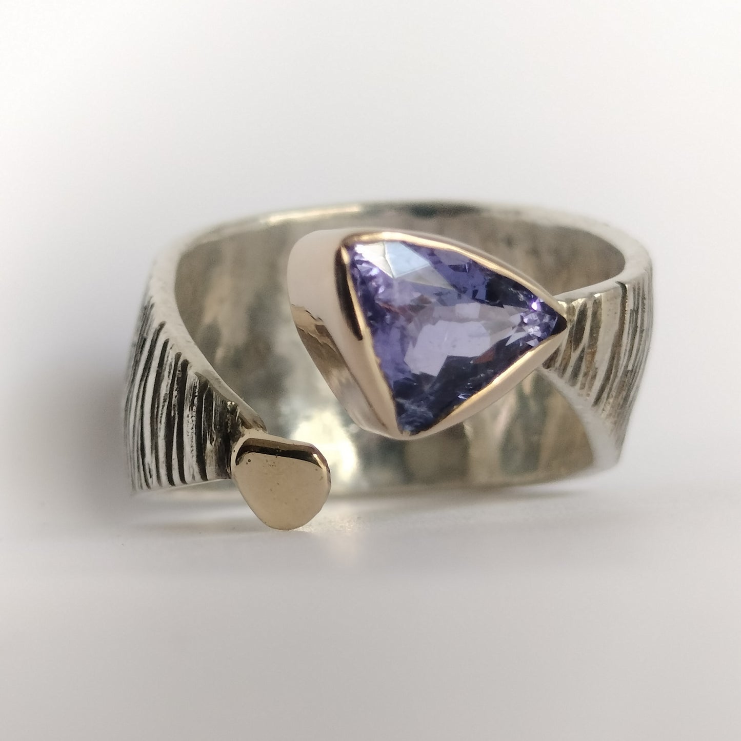 Sterling Silver and 14k Gold Tanzanite Ring