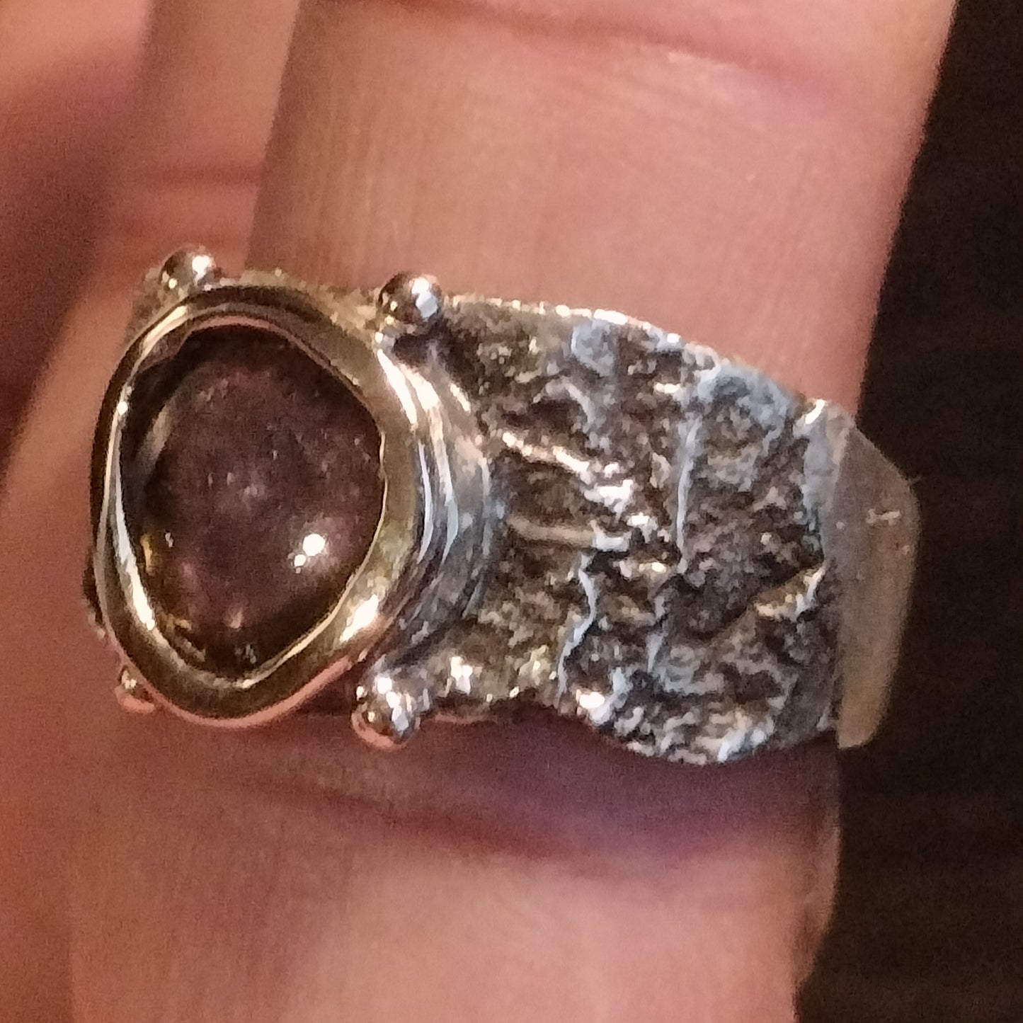 Sterling Silver and 18k Gold Watermelon Tourmaline Ring