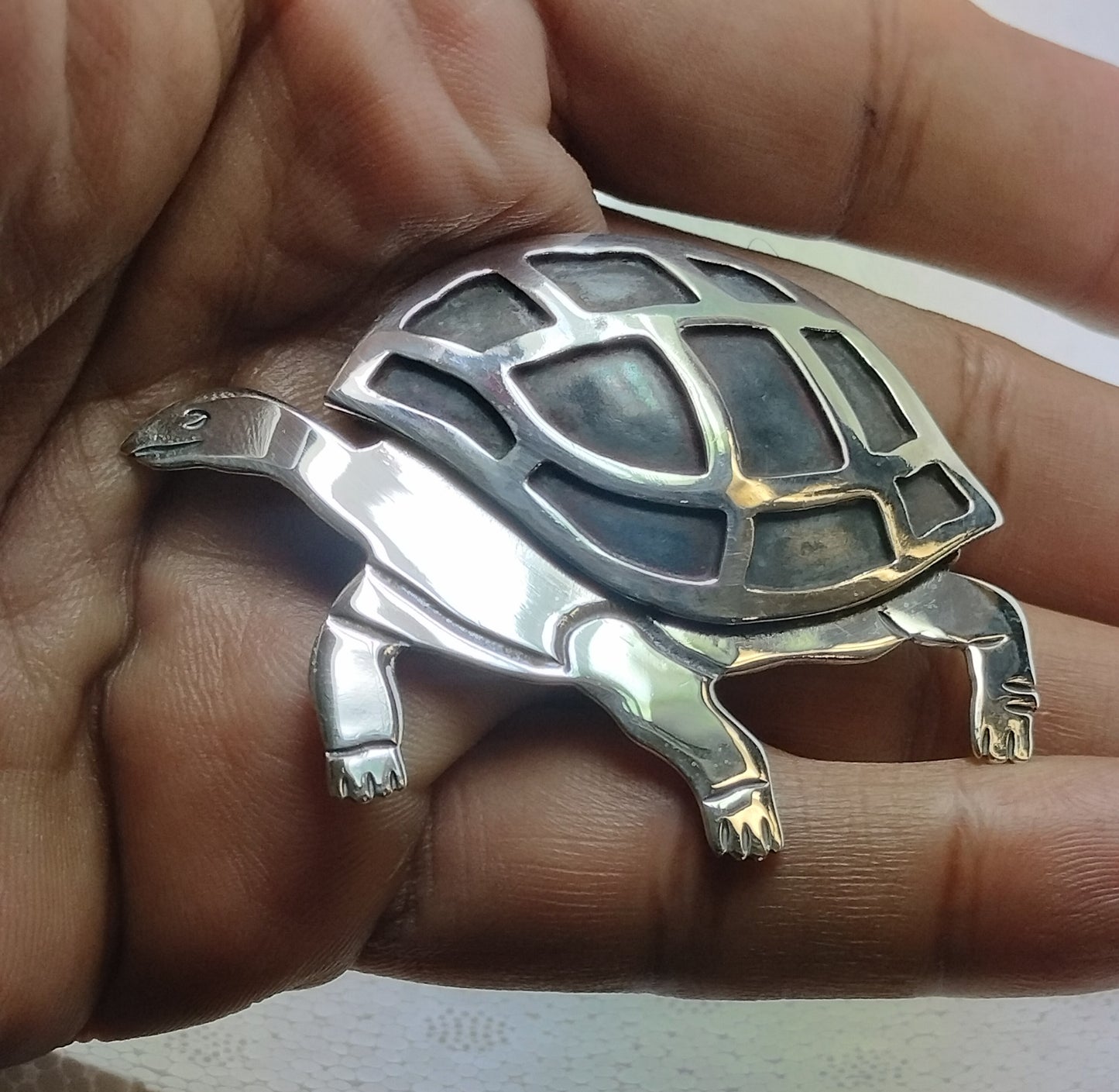 Sterling Silver Tortoise Brooch