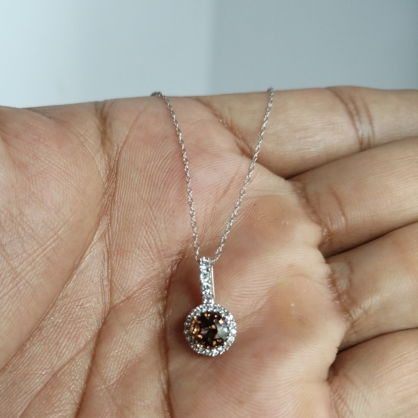 10K Gold Sapphire Pendant and Rope Chain