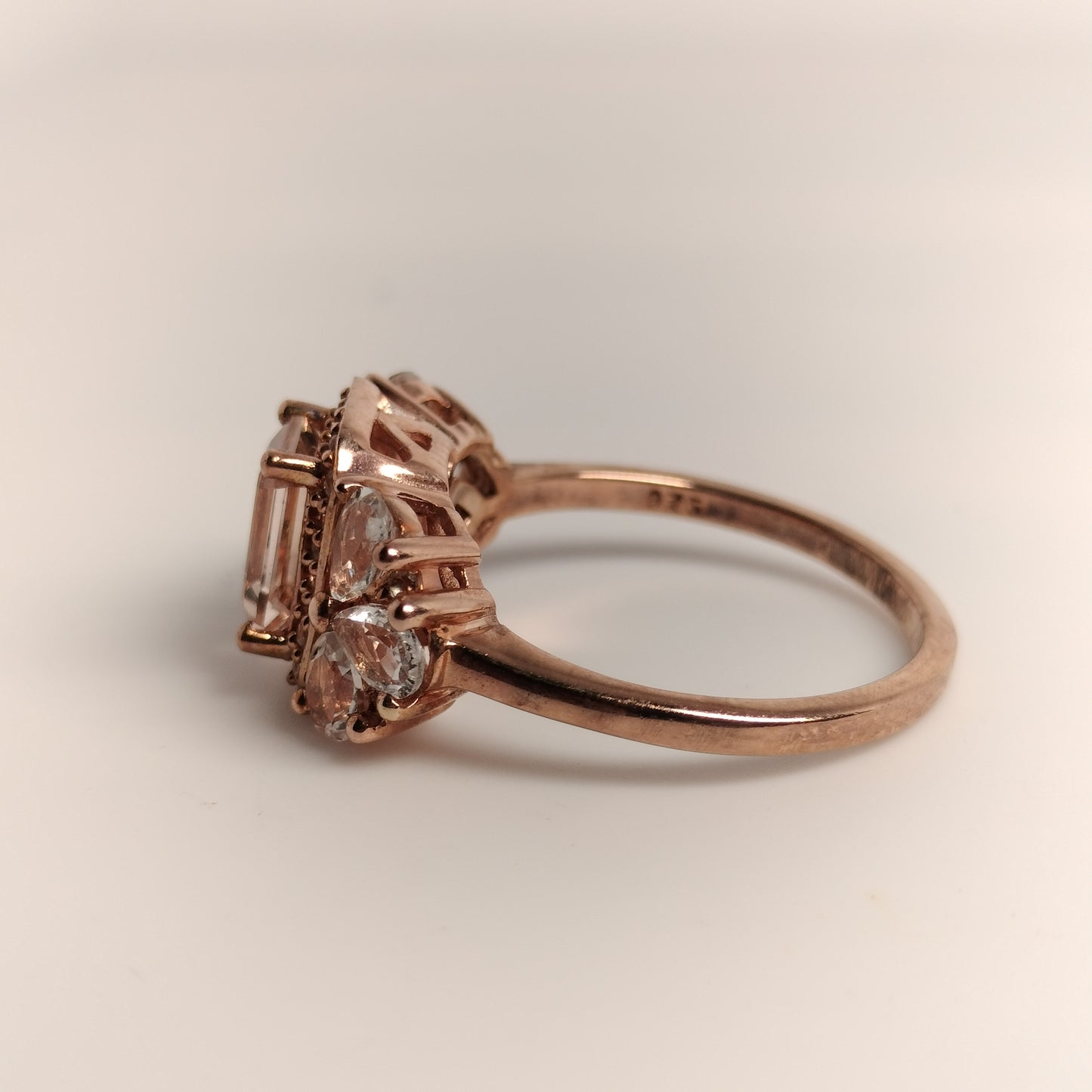 Sterling Silver Rose Gold Plated Topaz Ring
