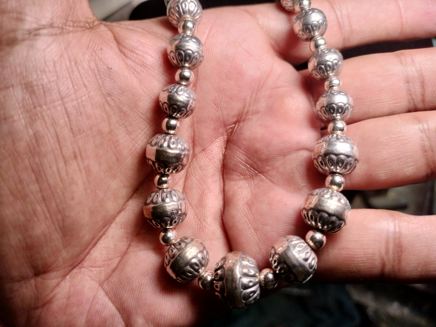 Sterling Silver Beaded Necklace