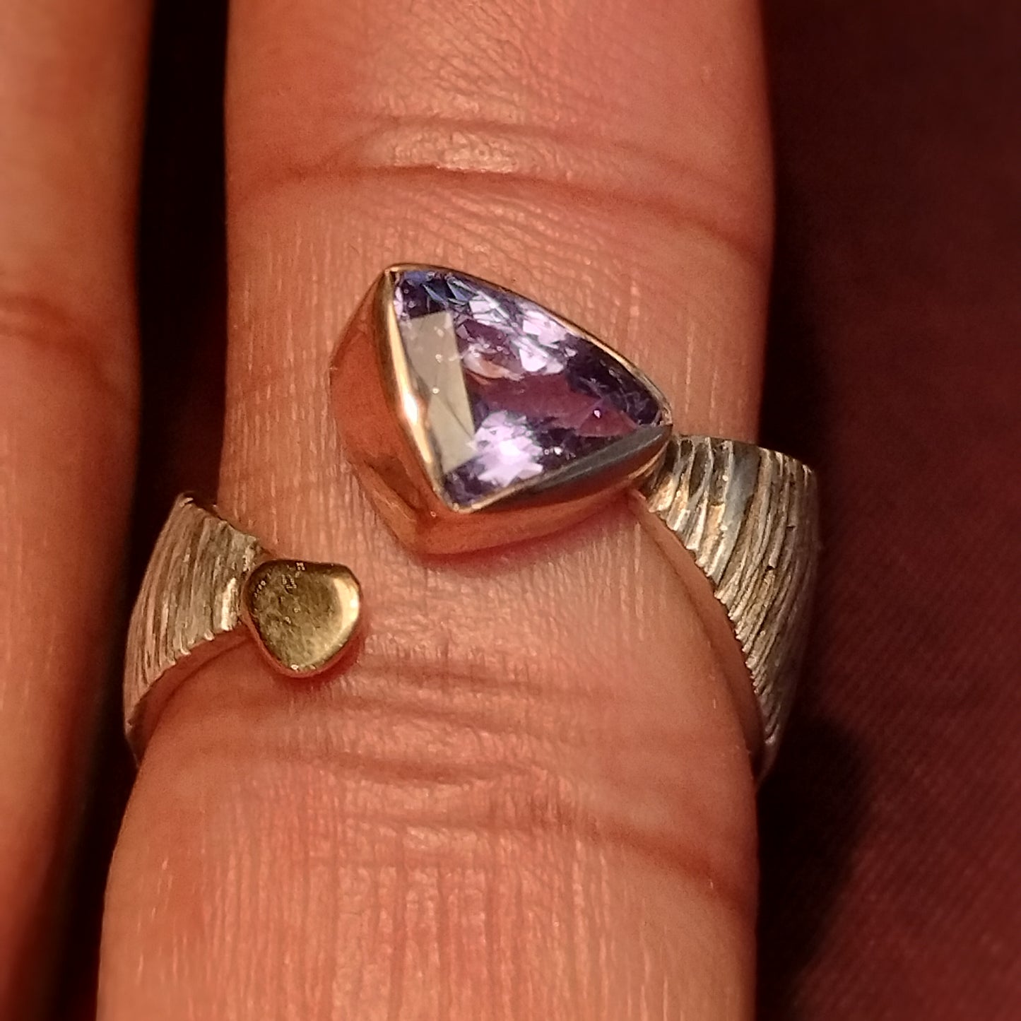 Sterling Silver and 14k Gold Tanzanite Ring