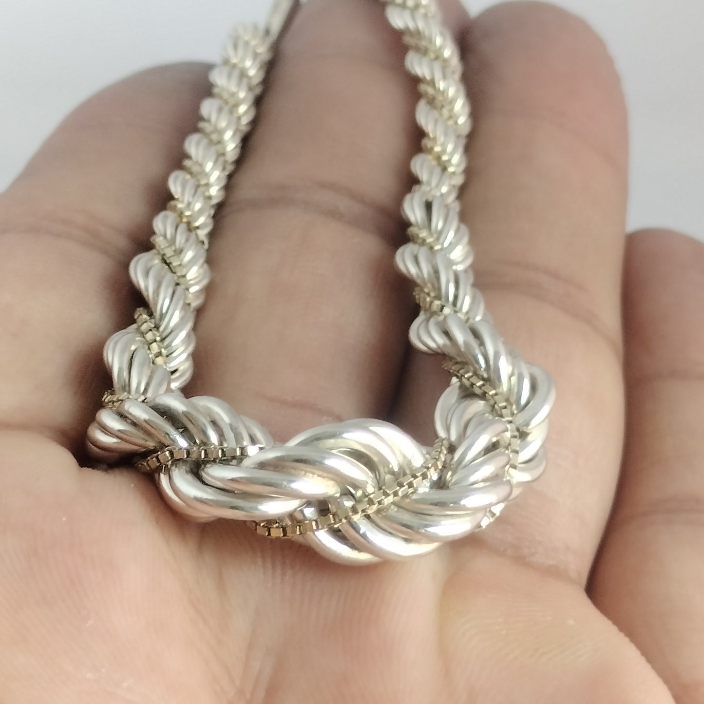Sterling Silver Rope and Box Bracelet