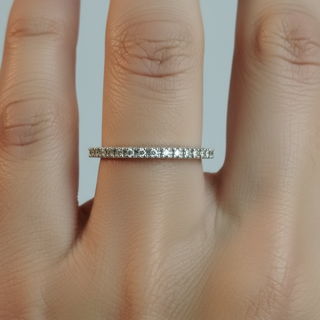 Sterling Silver Diamond Band
