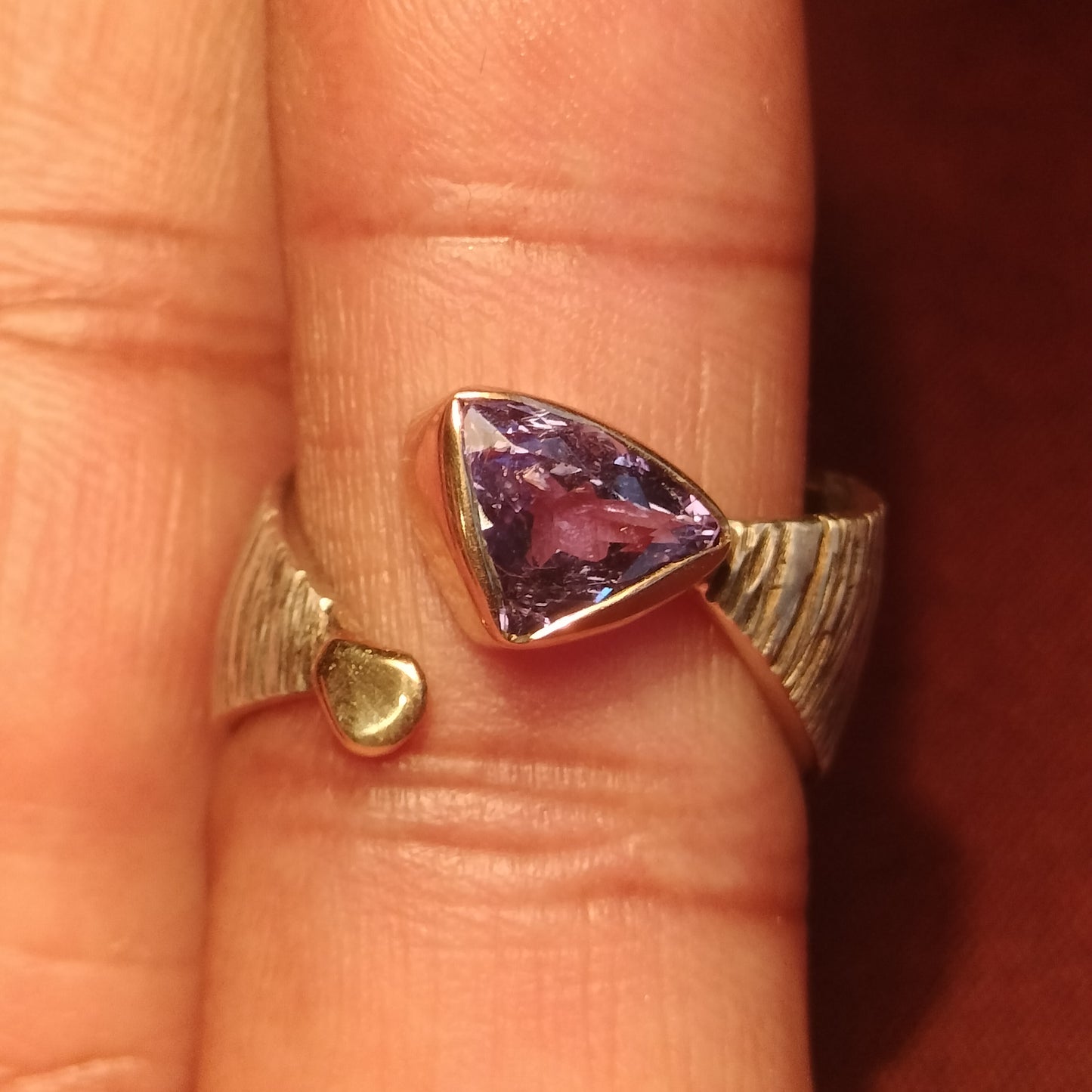 Sterling Silver and 14k Gold Tanzanite Ring