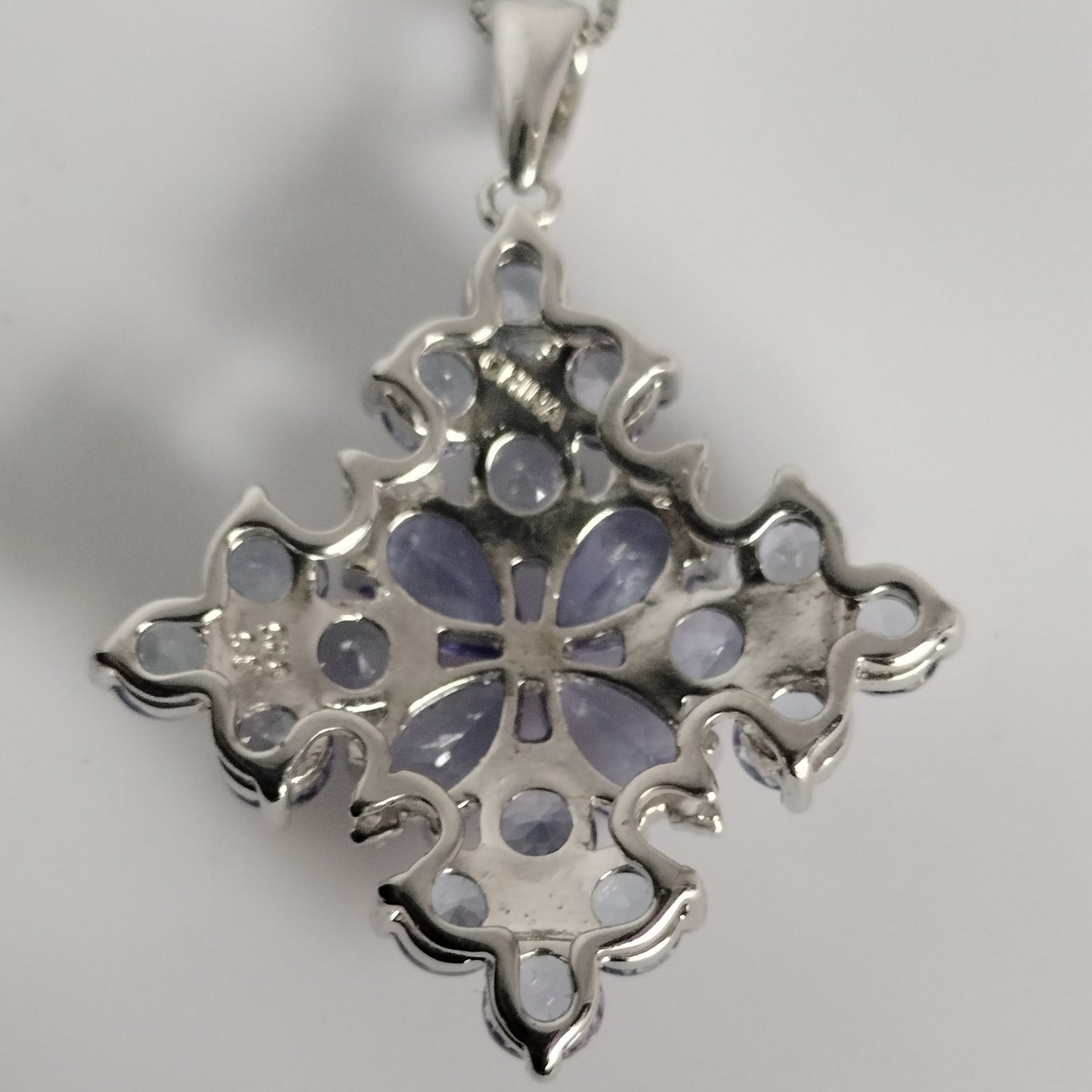 Sterling Silver Natural Tanzanite Pendant and Chain