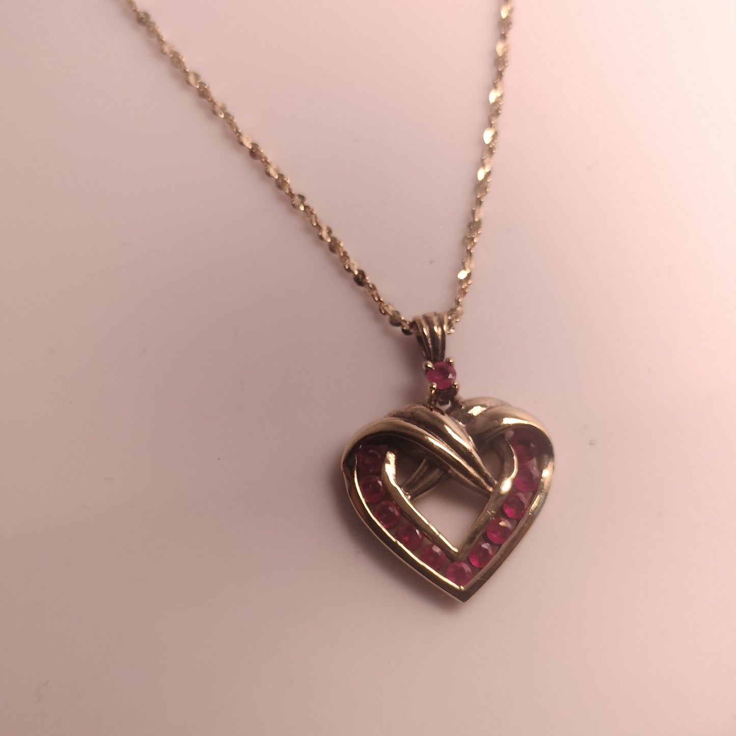 Sterling Silver Ruby Pendant and Chain