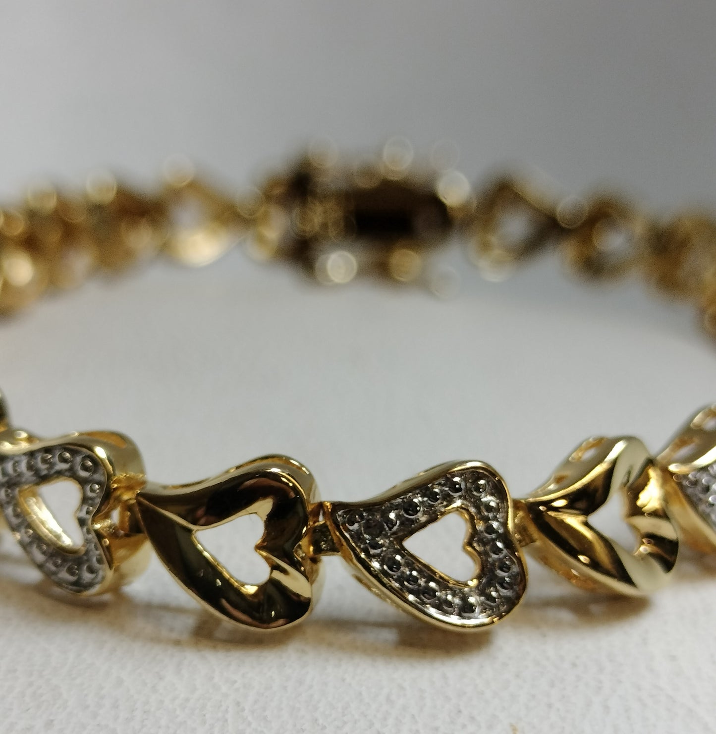 Sterling Silver Gold Plated Diamond Tennis Bracelet