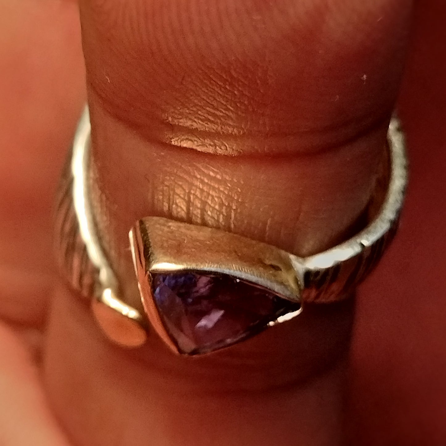 Sterling Silver and 14k Gold Tanzanite Ring