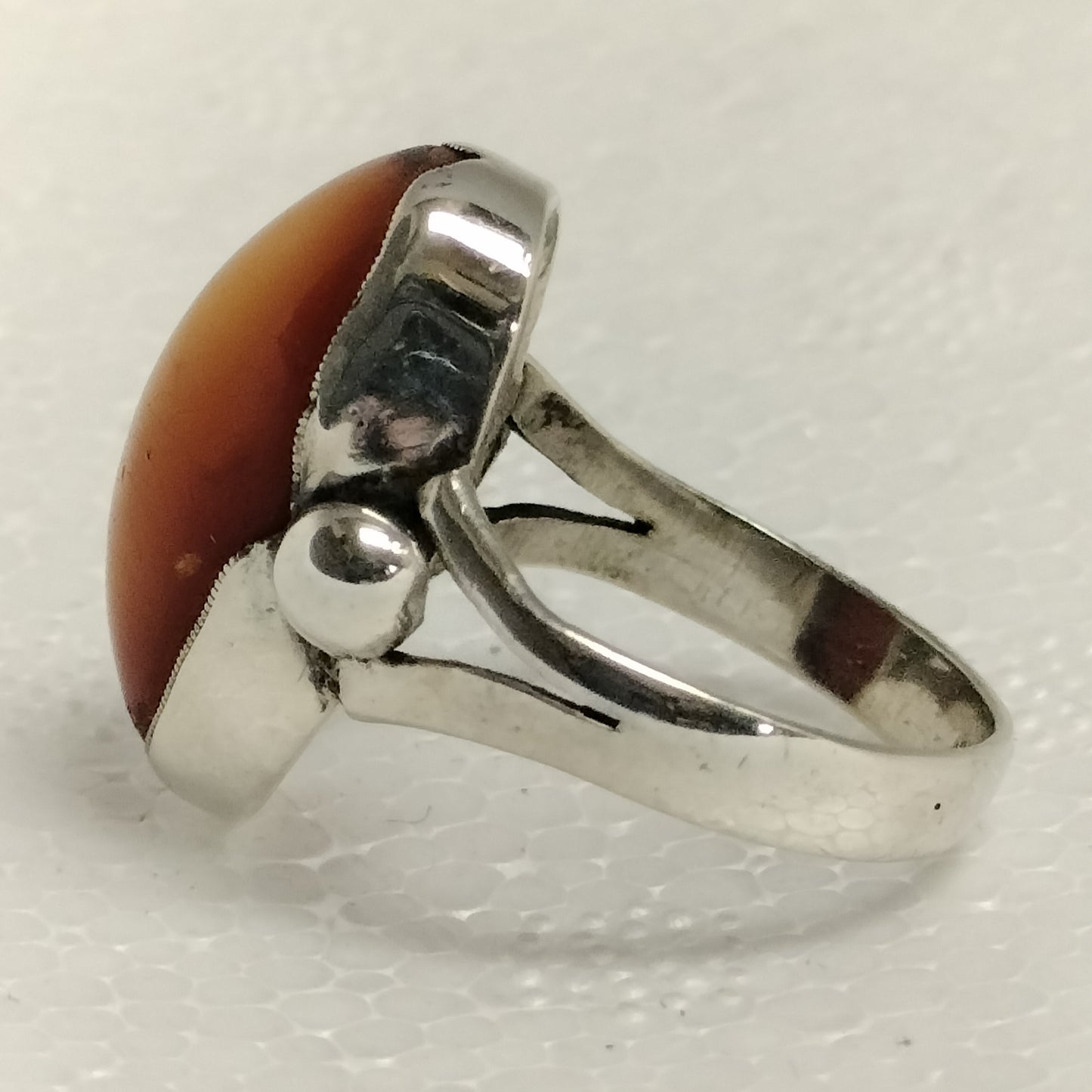 Sterling Silver Amber Ring