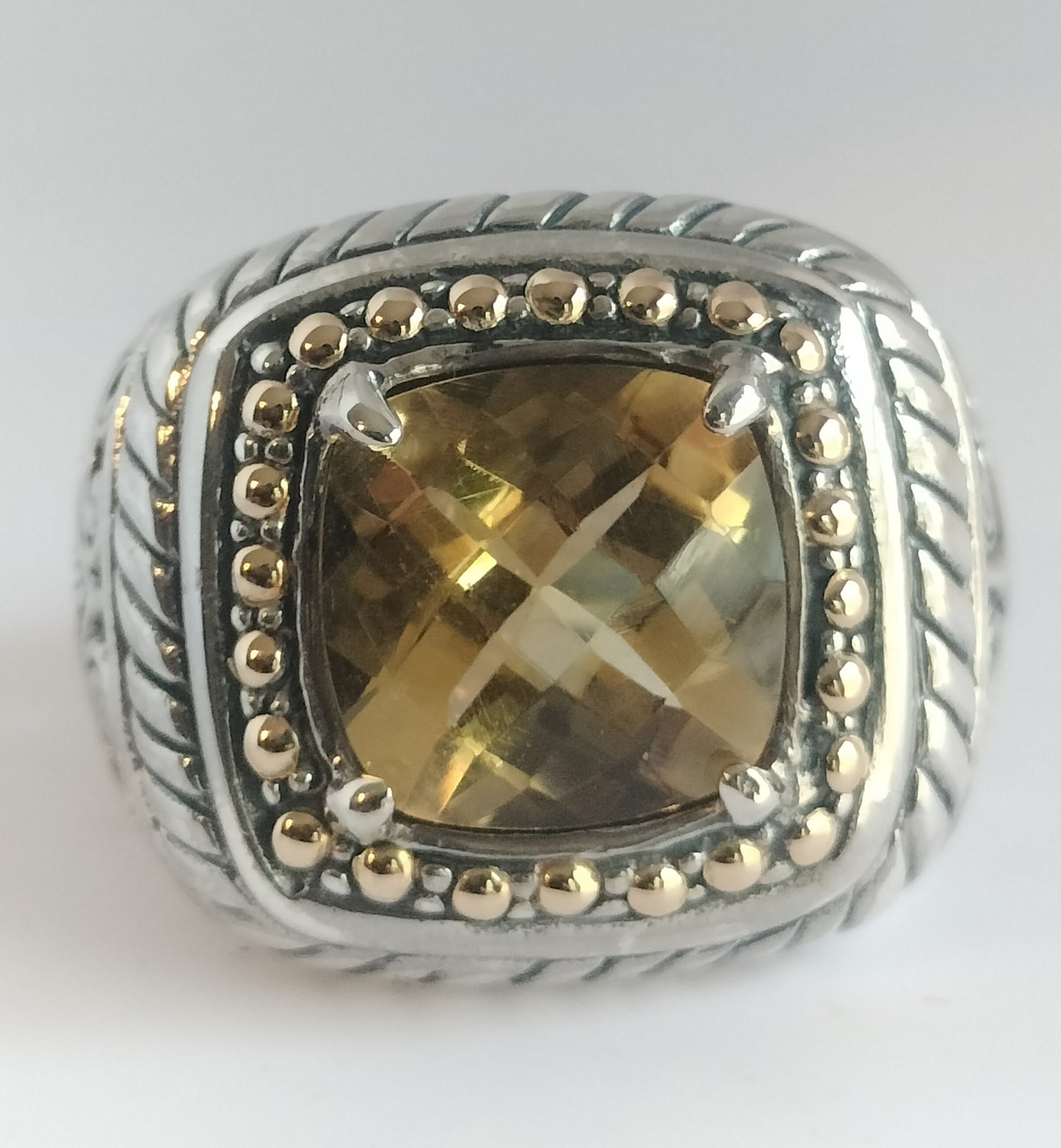 Sterling Silver and 18k Gold Citrine Ring