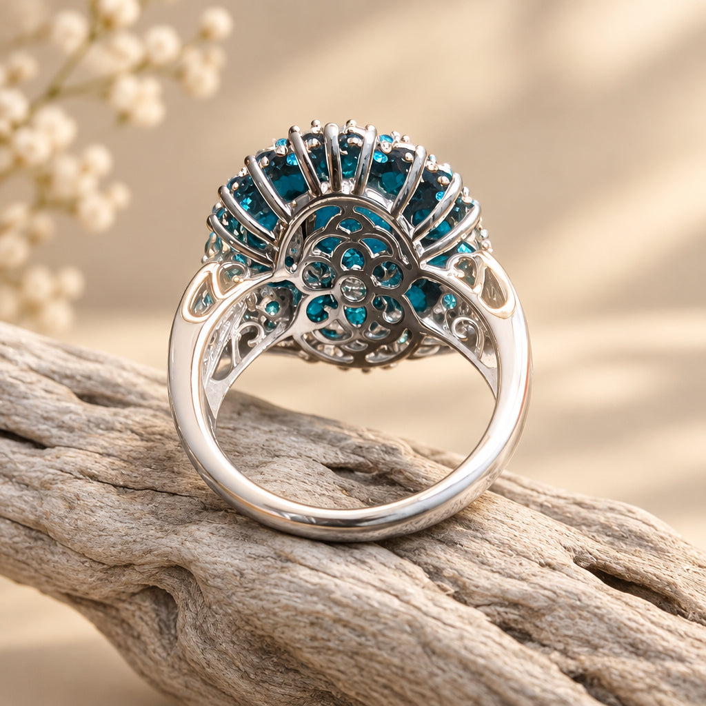 Sterling Silver Turquoise and Blue Topaz Ring