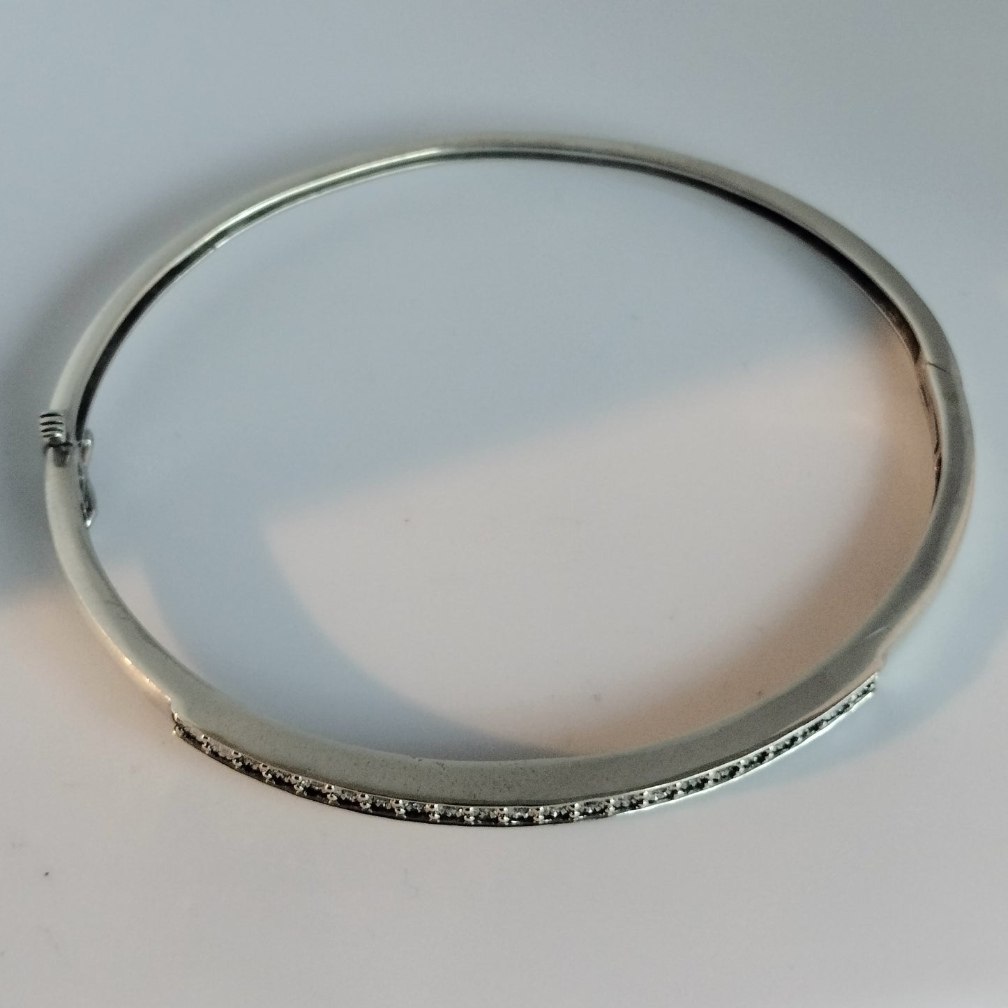 Sterling Silver Diamond Bangle Bracelet