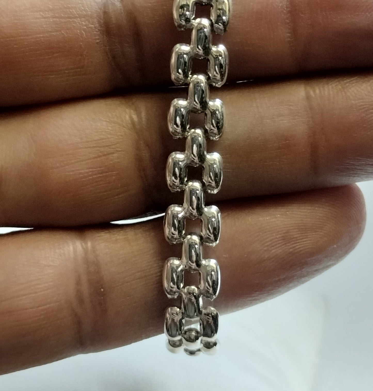 Sterling Silver Brick Link Bracelet