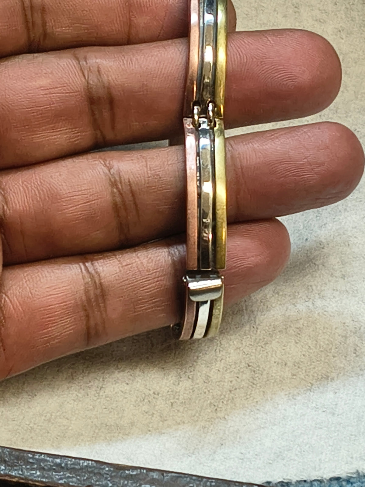 Tricolor Sterling Silver Bracelet