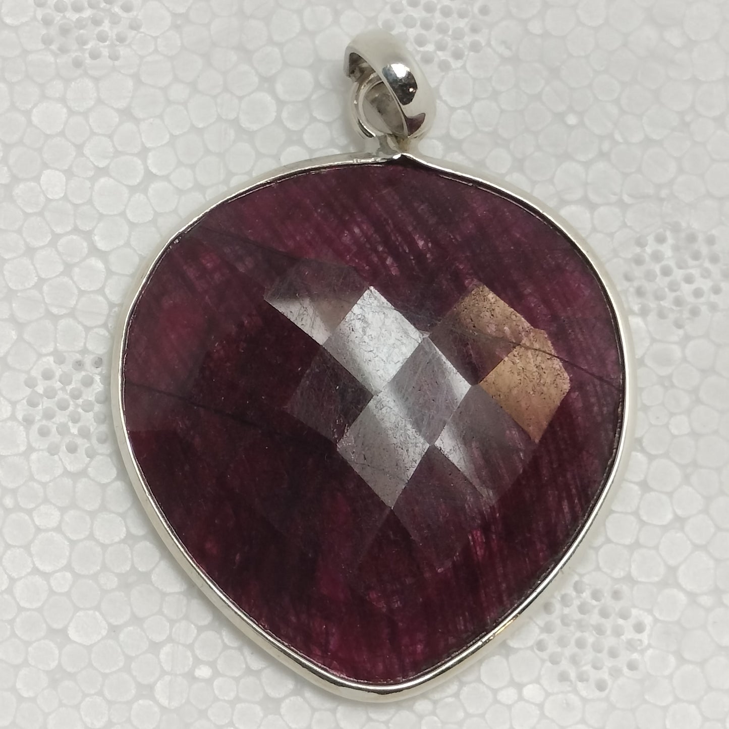 Huge Natural Ruby Sterling Silver Pendant