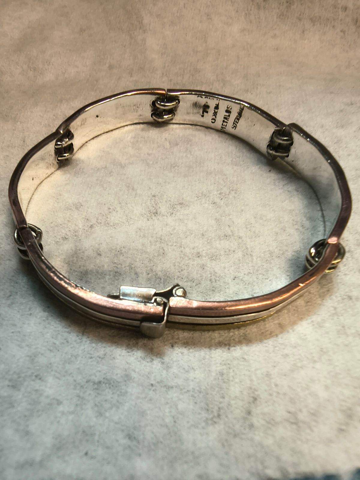 Tricolor Sterling Silver Bracelet