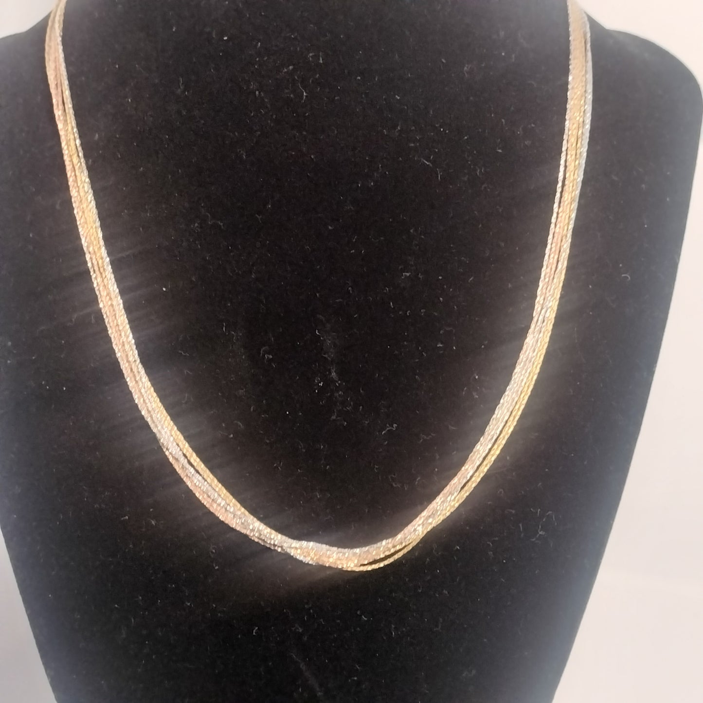 Sterling Silver Tricolor Tinsel Necklace